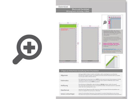 Product Bild block_mit_leimbindung_und_deckblatt__din_lang__10_blatt__4_0_farbig_einseitig_bedruckt